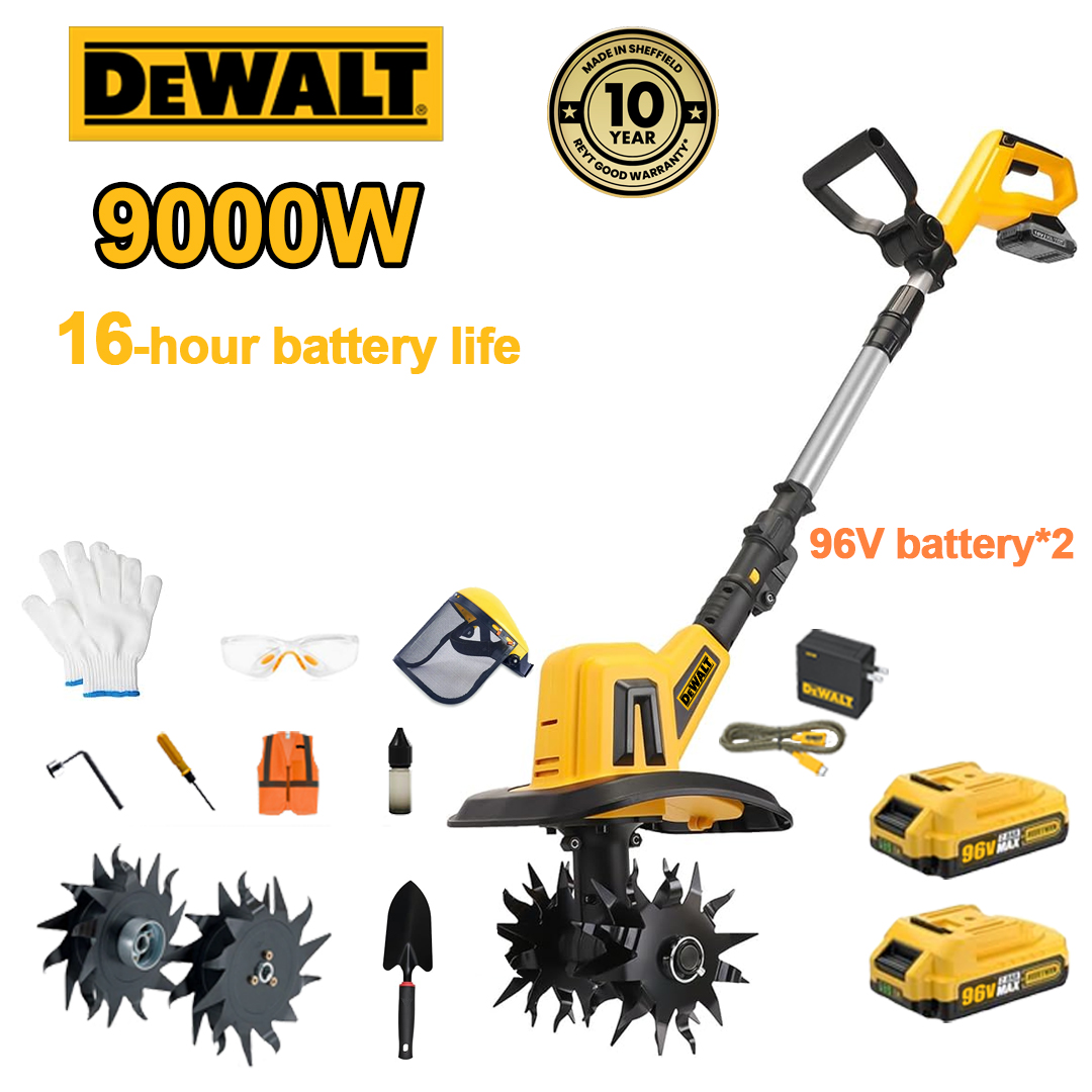 (16 óra akkumulátor-élettartam) 9000 W eke + 96 V lítium akkumulátor * 2 + gyorstöltő * 1 + lapát * 1 + eke pengék * 4 + különféle tartozékok